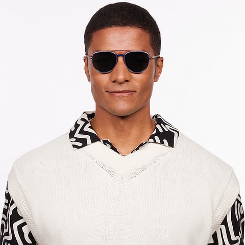 Lenskart Studio Online Gold Full Rim Aviator left side