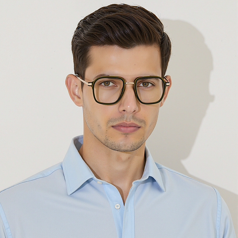 Le Petit Lunetier Green Full Rim Square left side Le Petit Lunetier Green Full Rim Square left side
