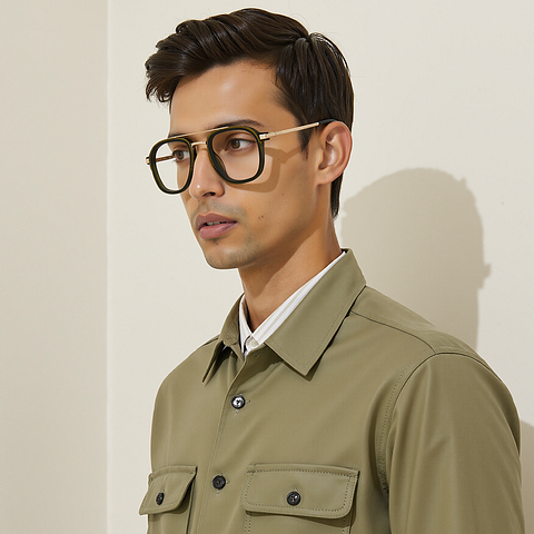 Le Petit Lunetier Green Full Rim Square right side Le Petit Lunetier Green Full Rim Square right side