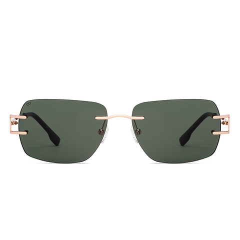 Lenskart Shiny Gold Rimless Rectangle right side