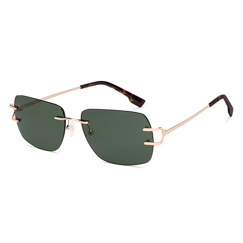 Lenskart Shiny Gold Rimless Rectangle right side