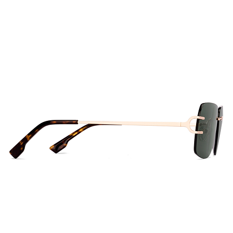 Lenskart Shiny Gold Rimless Rectangle left side