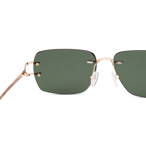 Lenskart Shiny Gold Rimless Rectangle right side