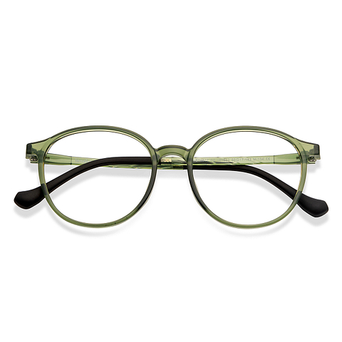 Lenskart Air Online Green Transparent Full Rim Round left side