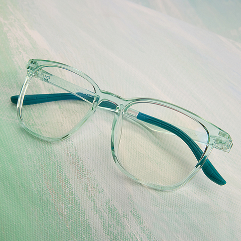 Lenskart Air Green Transparent Full Rim Round left side