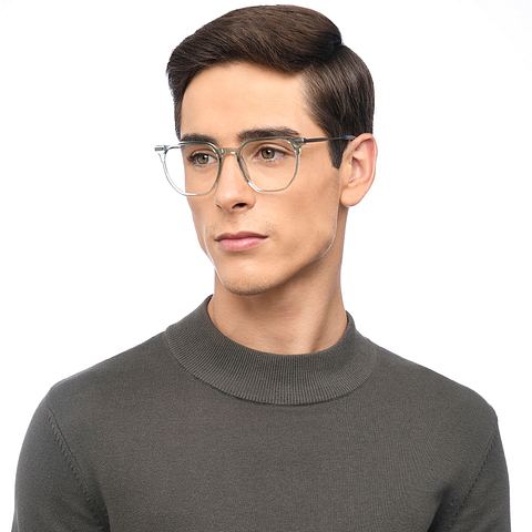 Lenskart Air Green Transparent Full Rim Square left side