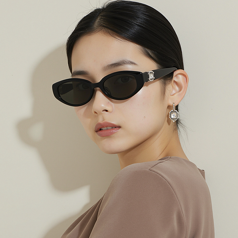 Lenskart STUDIO Black Full Rim Cat Eye left side
