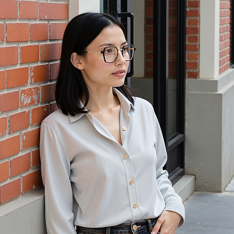 Lenskart Air Black Full Rim Geometric left side