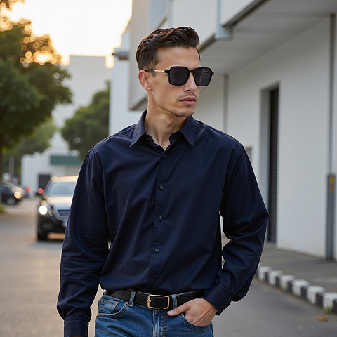 Lenskart Air Black Full Rim Geometric right side