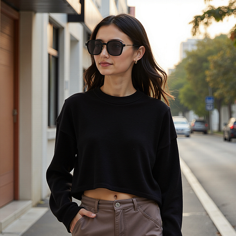 Lenskart Air Black Full Rim Geometric left side