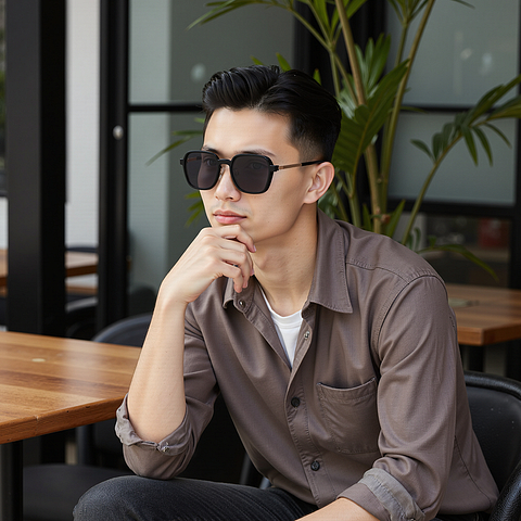 Lenskart Air Black Full Rim Geometric right side