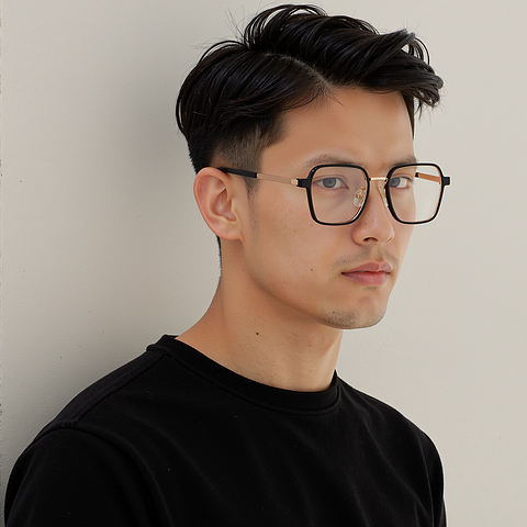 Lenskart Air Black Full Rim Geometric left side