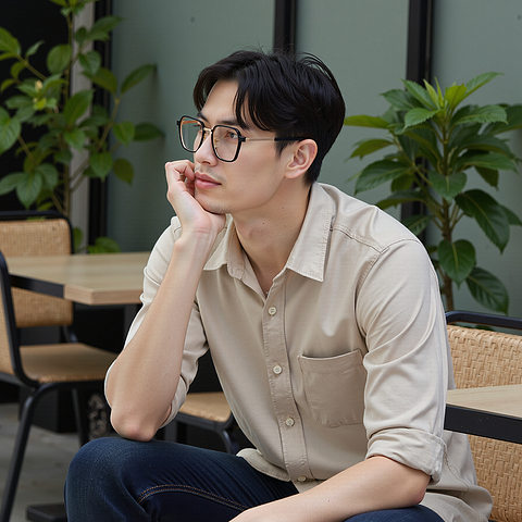 Lenskart Air Black Full Rim Geometric right side