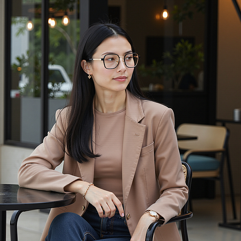 Lenskart Air Black Full Rim Geometric left side