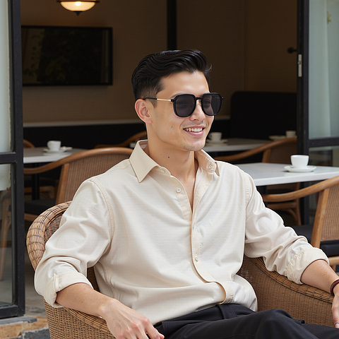 Lenskart Air Black Full Rim Geometric right side