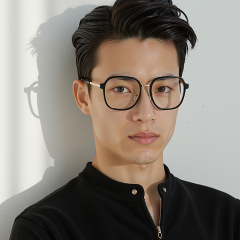 Lenskart Air Black Full Rim Geometric left side