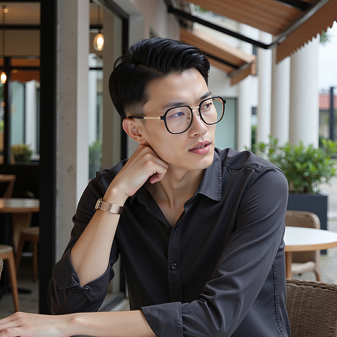 Lenskart Air Black Full Rim Geometric right side