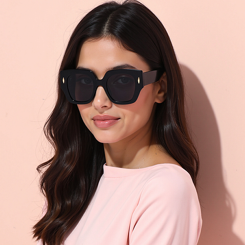 Lenskart Black Full Rim Geometric left side