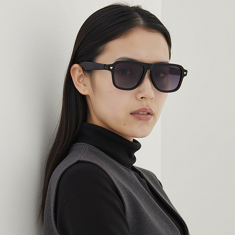Lenskart STUDIO Black Full Rim Geometric left side