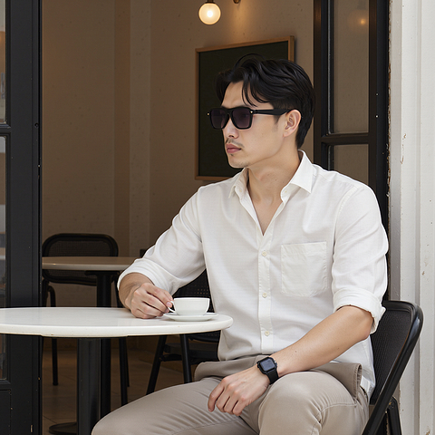 Lenskart STUDIO Black Full Rim Geometric left side