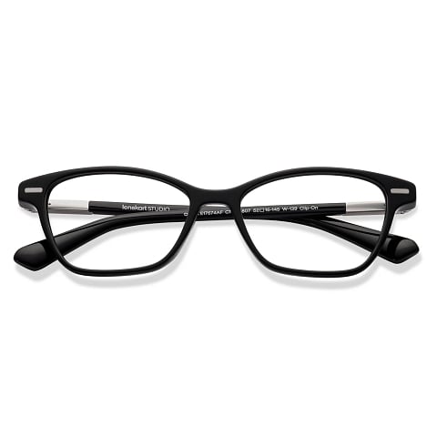 Lenskart STUDIO Black Full Rim Cat Eye left side
