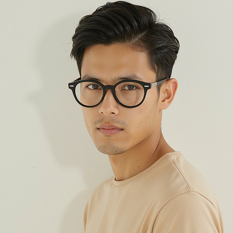 Lenskart STUDIO Black Full Rim Round left side