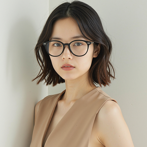 Lenskart STUDIO Black Full Rim Round left side