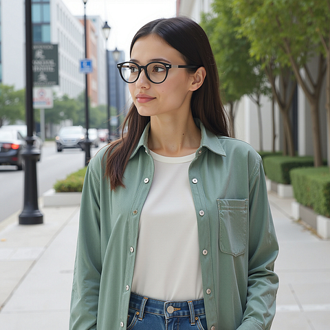 Lenskart STUDIO Black Full Rim Round left side