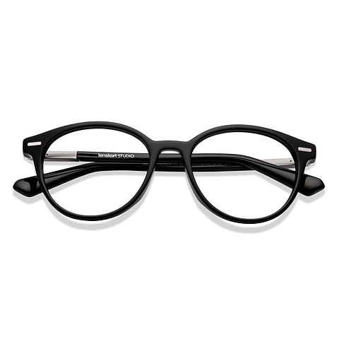 Lenskart STUDIO Black Full Rim Round left side