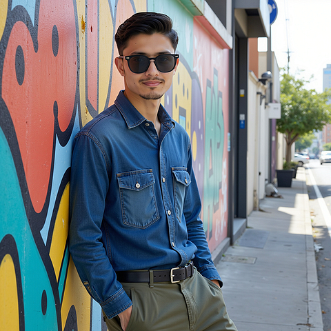 Lenskart STUDIO Blue Transparent Full Rim Square right side
