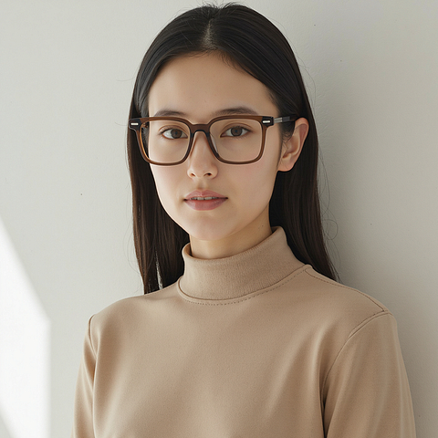 Lenskart STUDIO Dark Brown Full Rim Rectangle left side