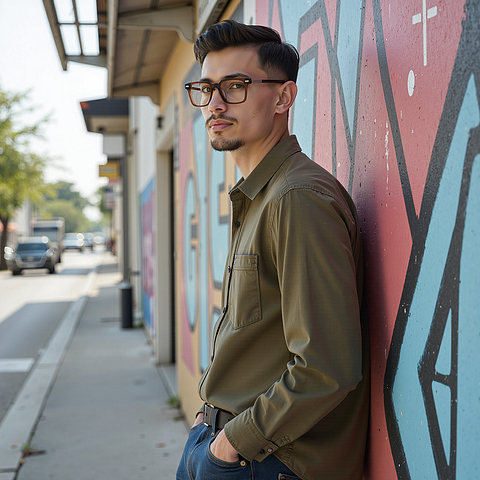 Lenskart STUDIO Dark Brown Full Rim Rectangle left side