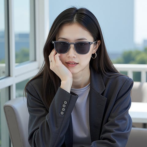 Lenskart Air Gray Full Rim Square left side