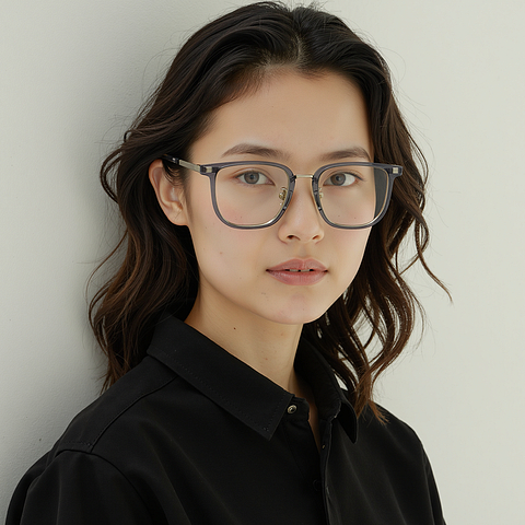 Lenskart Air Gray Full Rim Square left side