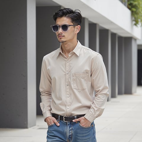 Lenskart Air Transparent Grey Full Rim Round left side