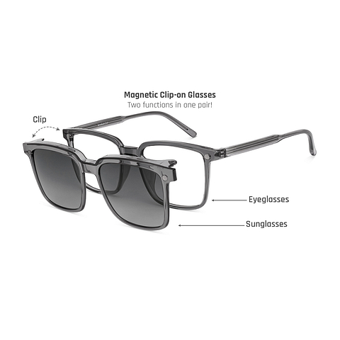 Lenskart Air Transparent Grey Full Rim Square left side