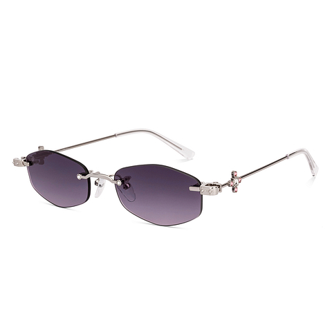 Lenskart STUDIO Silver Rimless Geometric left side