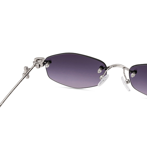 Lenskart STUDIO Silver Rimless Geometric left side