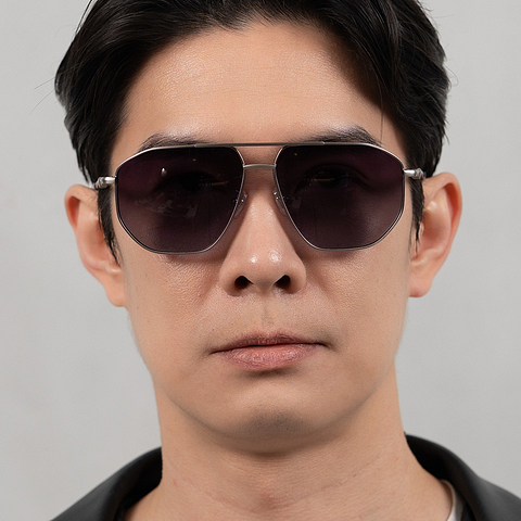 Lenskart STUDIO Gunmetal Full Rim Aviator right side