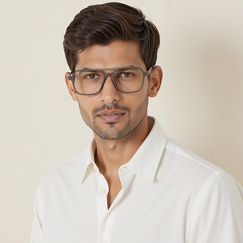 Lenskart Air Light Gray Full Rim Square left side Lenskart Air Light Gray Full Rim Square left side