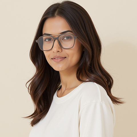 Lenskart Air Light Gray Full Rim Square left side Lenskart Air Light Gray Full Rim Square left side