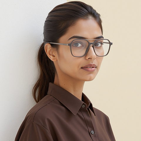Lenskart Air Light Gray Full Rim Square right side Lenskart Air Light Gray Full Rim Square right side
