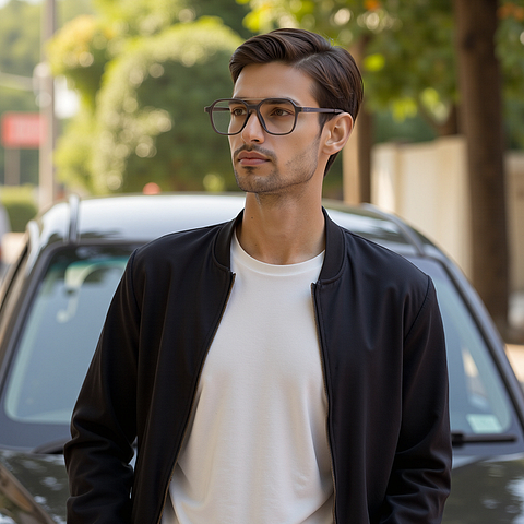 Lenskart Air Light Gray Full Rim Square left side Lenskart Air Light Gray Full Rim Square left side