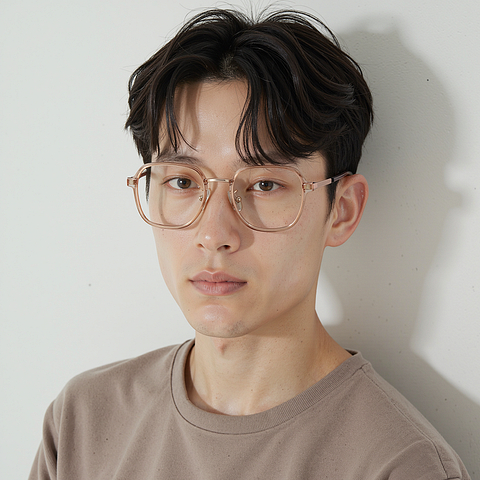 Lenskart Air Rose Gold Full Rim Geometric right side