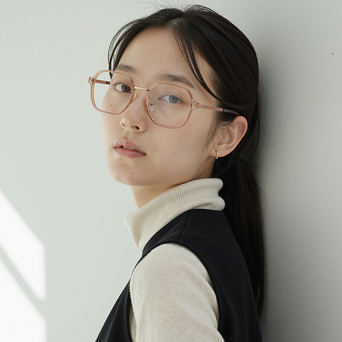 Lenskart Air Rose Gold Full Rim Geometric right side