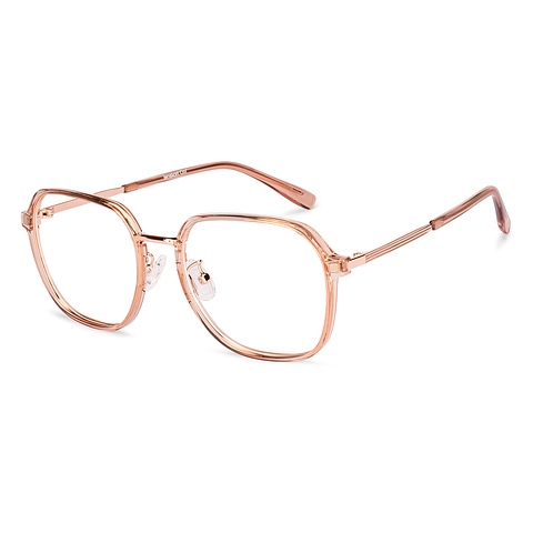 Lenskart Air Rose Gold Full Rim Geometric left side