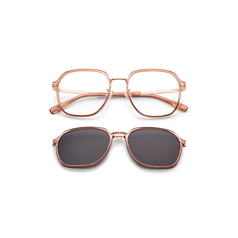 Lenskart Air Rose Gold Full Rim Geometric left side