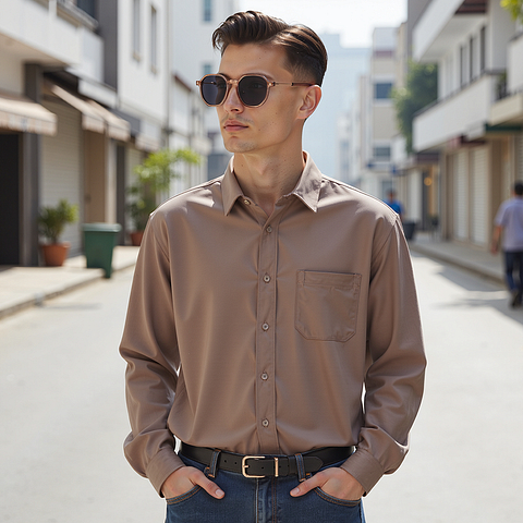 Lenskart Air Rose Gold Full Rim Geometric right side