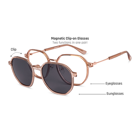 Lenskart Air Rose Gold Full Rim Geometric left side
