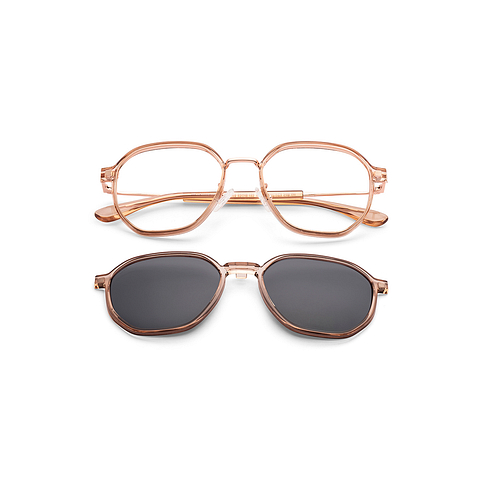 Lenskart Air Rose Gold Full Rim Geometric left side